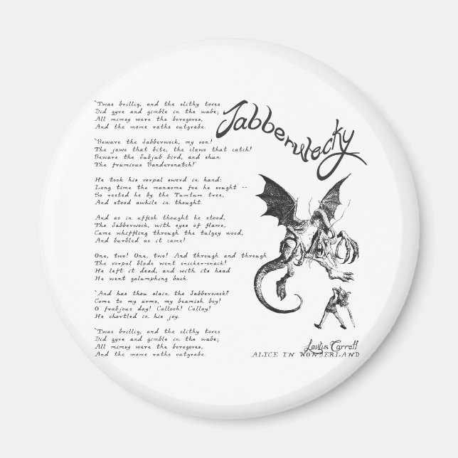 Jabberwocky Poem Magnet (Front)