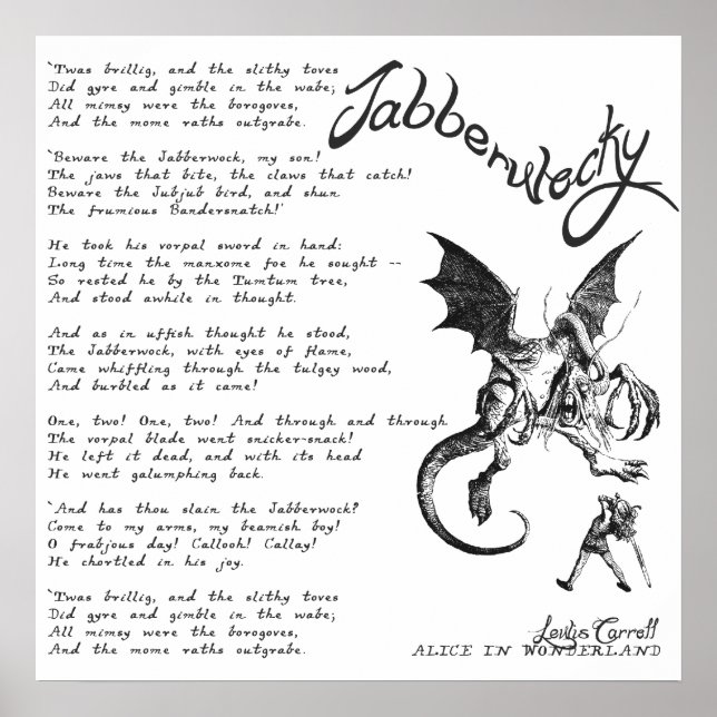Jabberwocky Poem Poster (Front)