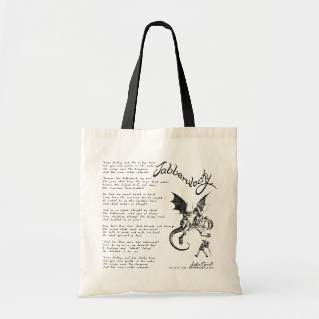 Jabberwocky Poem Tote Bag (Front)