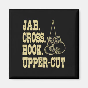 Jabs. Cross. Hook. Upper-cut Boxing Trainee Coach Magnet