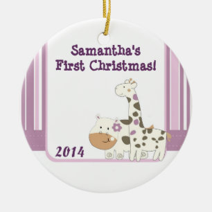 Jacana Jungle Giraffe Personalised Name Ornament