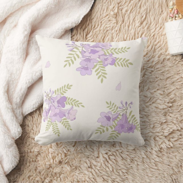 Jacaranda Blooms Australian Floral Throw Pillow (Blanket)