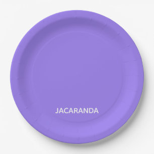 Jacaranda purple colour name paper plate