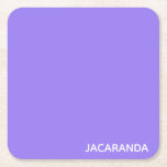 Jacaranda purple colour name square paper coaster<br><div class="desc">Jacaranda purple colour name</div>