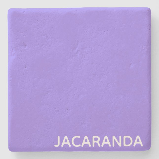 Jacaranda purple colour name stone coaster (Front)