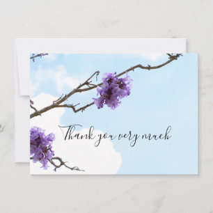 Jacaranda purple flower on the tree thank you card