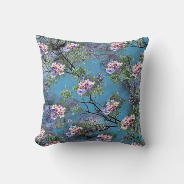 Jacaranda Spring Blooms Repeat Patterns Cushion (Front)
