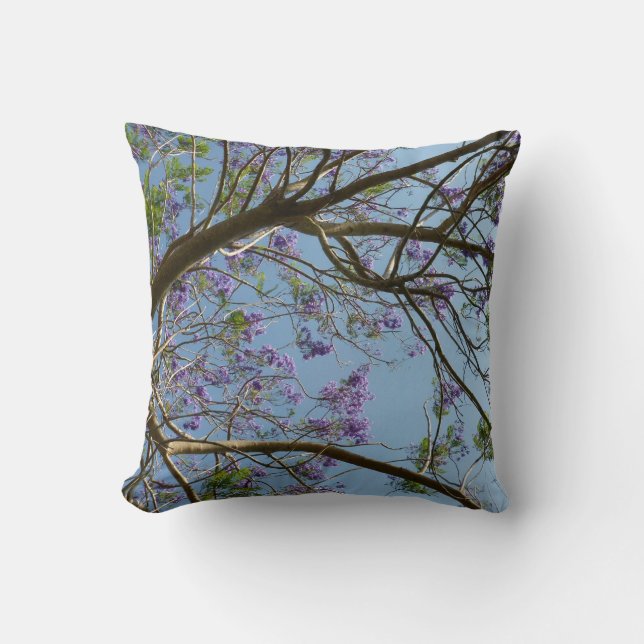 jacaranda tree branches flowers sky cushion (Front)