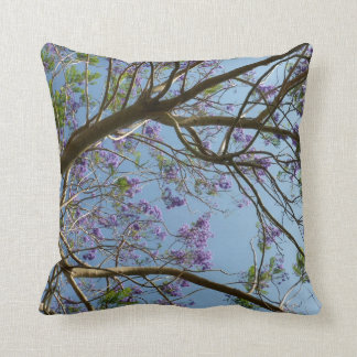 jacaranda tree branches flowers sky cushion