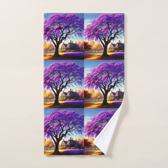 Jacaranda Tree Farm House, Hand Towel (Hand Towel)
