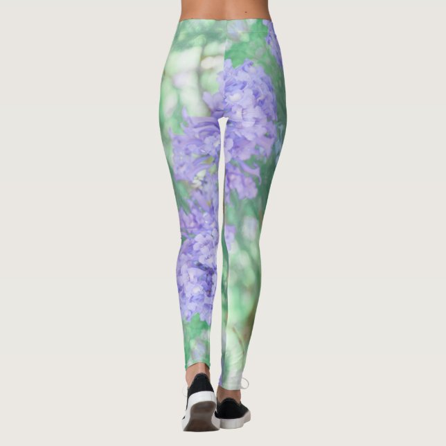 Jacaranda Tree Flowers Pastel Colours Leggings (Back)