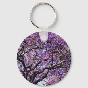 Jacaranda tree in spring bloom flowers key ring