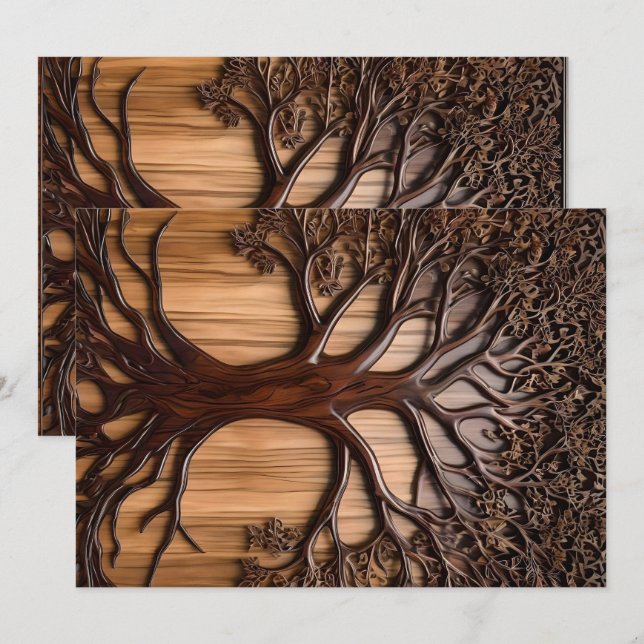 Jacaranda Tree: Nature's Artistry in Wood, Invitation (Front/Back)