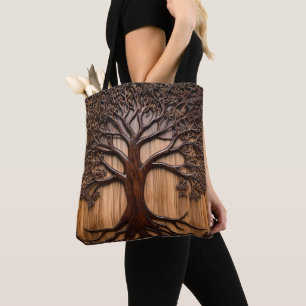 Jacaranda Tree: Nature's Artistry in Wood, Tote Bag