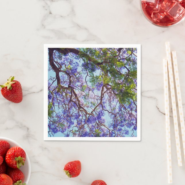 Jacaranda Tree Oil Paint, Paper Napkins (Insitu)