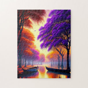 Jacaranda Trees And Orange Blossoms, Jigsaw Puzzle