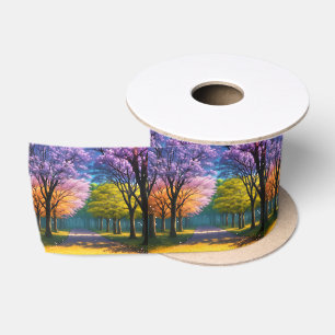 Jacaranda Trees In Forest, Satin Ribbon