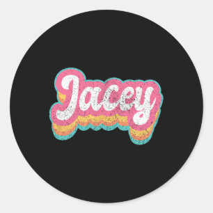 Jacey First Name Girl Vintage 70s 80s Personalised Classic Round Sticker