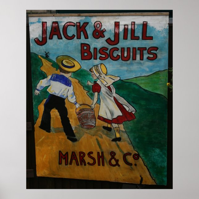 Jack and Jill Biscuits vintage advertising poster (Front)
