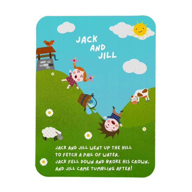 Jack and Jill Nursery Rhyme Magnet (Vertical)