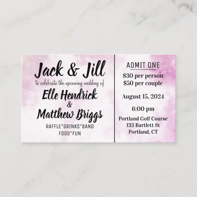 Jack and Jill Tickets (Front)