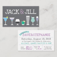 Jack and Jill Tickets - Bar Drinks in Grey