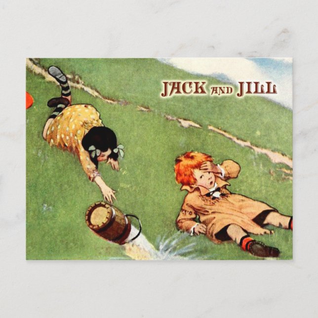 Jack and Jill tumbling down the hill Postcard (Front)