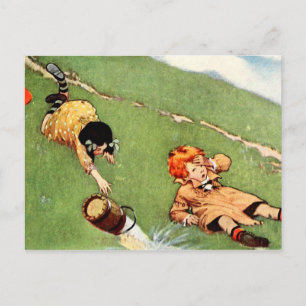 Jack and Jill tumbling down the hill Postcard