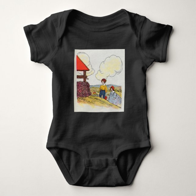 Jack and Jill went up the hill Nursery Rhyme Baby Bodysuit (Front)