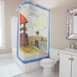 Jack and Jill went up the hill Nursery Rhyme Shower Curtain
