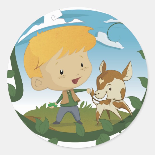 Jack and the Beanstalk Classic Round Sticker (Front)