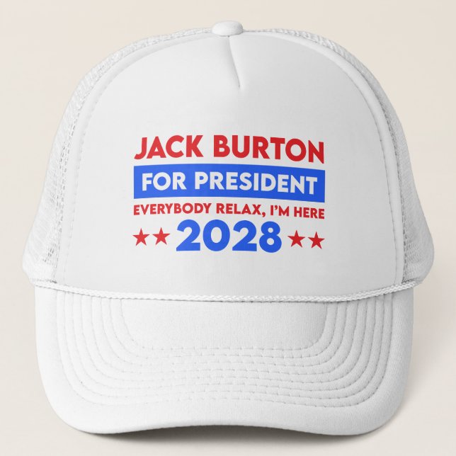 Jack Burton For President 2028 Trucker Hat (Front)
