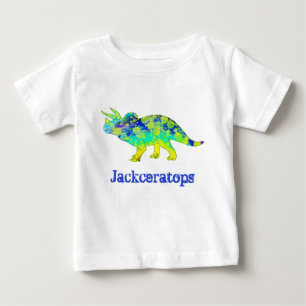 Jack ceratops Colourful Triceratops Dinosaur Art Baby T-Shirt