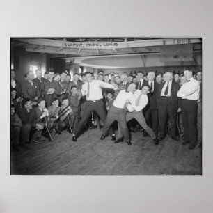 Jack Dempsey Mock Fighting Against Harry Houdini Poster