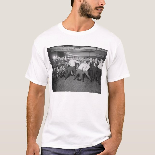 Jack Dempsey Mock Fighting Against Harry Houdini T-Shirt (Front)