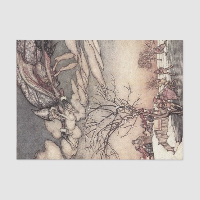 “Jack Frost” by Arthur Rackham Tissue Paper (Front)