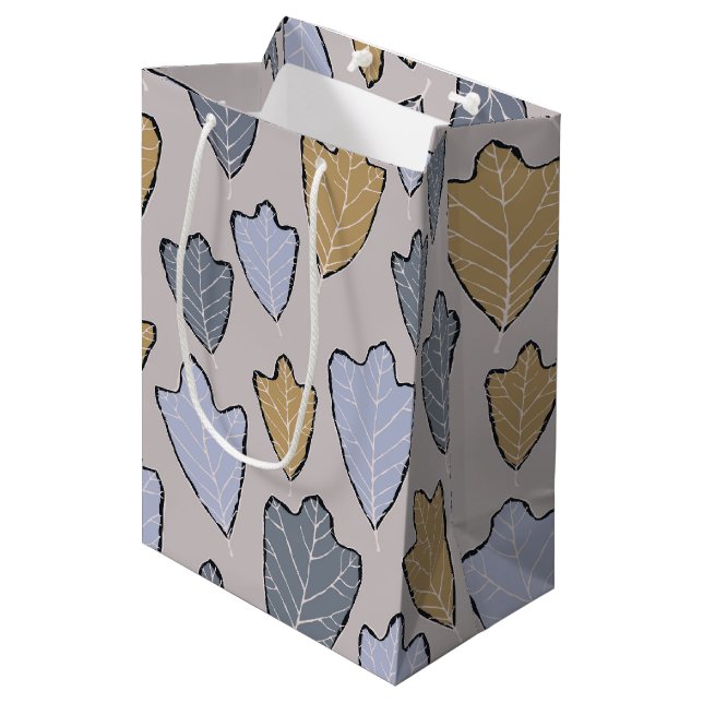 Jack Frost Leaves Pattern Medium Gift Bag (Front Angled)