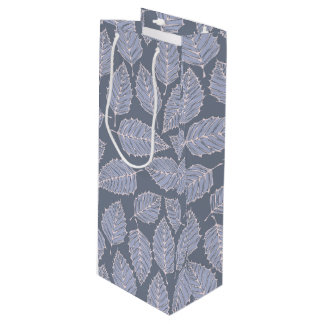 Jack Frost Leaves Pattern Wine Gift Bag