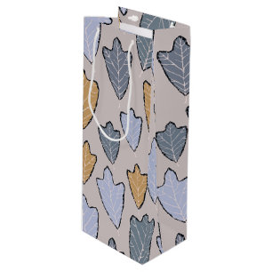 Jack Frost Leaves Pattern Wine Gift Bag