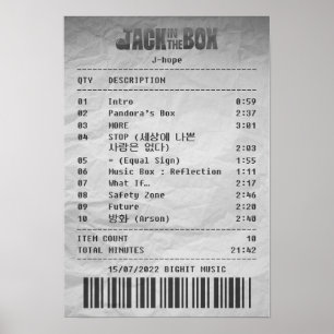 Jack in The Box by j-hope - Album receipt Poster