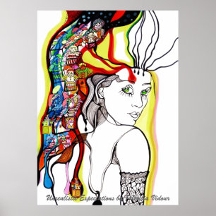 Jack in the box Girl Portrait Poster