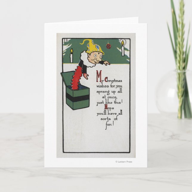 Jack-in-the-Box Sending Christmas Wishes Holiday Card (Front)