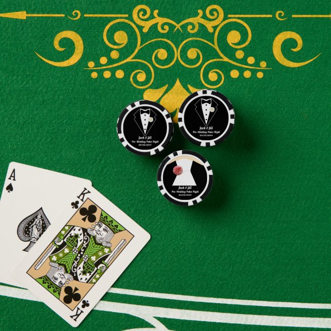 Jack & Jill Poker Night Party Tuxedo White Dress Chips (Poker Table (Stack))
