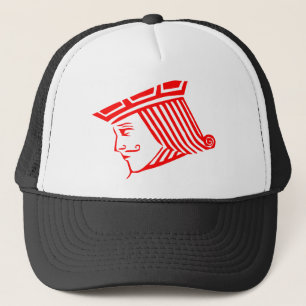 Jack King Game Cards Hearts Red Deck Trucker Hat