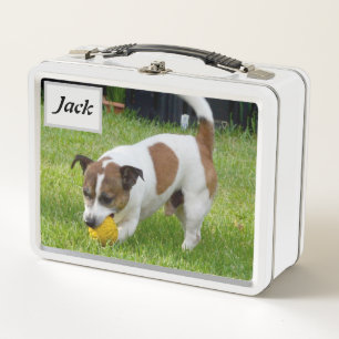 Jack Name With Fox Terrier, Metal Lunch Box
