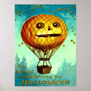 Jack O' Lantern Air Balloon Poster