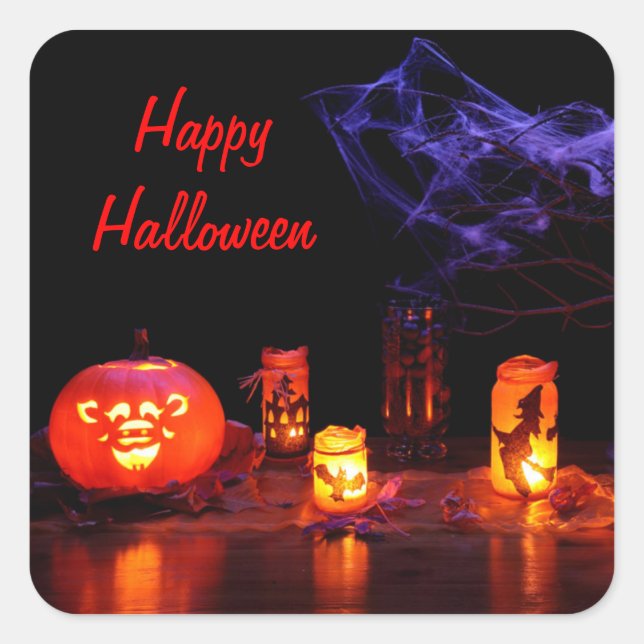 Jack-O-Lantern And Candles Stickers (Front)