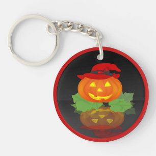 Jack O Lantern and his Reflection - Key Ring