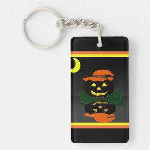 Jack O Lantern and his Reflection - Key Ring