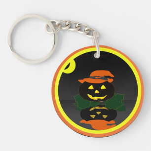 Jack O Lantern and his Reflection - Key Ring